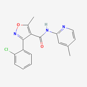 molecular formula C17H14ClN3O2 B11116956 3-(2-chlorophenyl)-5-methyl-N-(4-methylpyridin-2-yl)-1,2-oxazole-4-carboxamide 