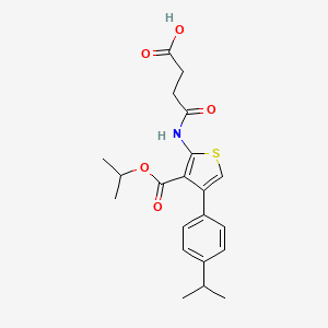 4-Oxo-4-({3-[(propan-2-yloxy)carbonyl]-4-[4-(propan-2-yl)phenyl]thiophen-2-yl}amino)butanoic acid