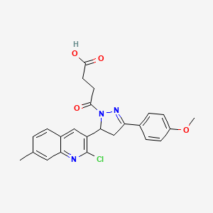 molecular formula C24H22ClN3O4 B11117021 4-[5-(2-chloro-7-methylquinolin-3-yl)-3-(4-methoxyphenyl)-4,5-dihydro-1H-pyrazol-1-yl]-4-oxobutanoic acid 