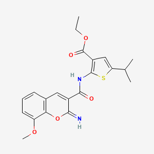 ethyl 2-{[(2-imino-8-methoxy-2H-chromen-3-yl)carbonyl]amino}-5-(propan-2-yl)thiophene-3-carboxylate