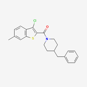 molecular formula C22H22ClNOS B11117063 (4-Benzylpiperidin-1-yl)(3-chloro-6-methyl-1-benzothiophen-2-yl)methanone 