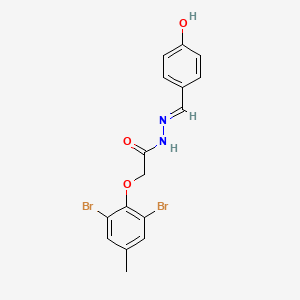 molecular formula C16H14Br2N2O3 B11117090 2-(2,6-dibromo-4-methylphenoxy)-N'-[(E)-(4-hydroxyphenyl)methylidene]acetohydrazide 