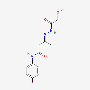 (3E)-N-(4-fluorophenyl)-3-[2-(methoxyacetyl)hydrazinylidene]butanamide