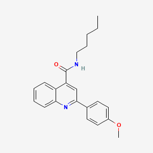 molecular formula C22H24N2O2 B11117110 2-(4-methoxyphenyl)-N-pentylquinoline-4-carboxamide 