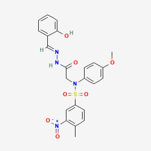 N-({N'-[(E)-(2-Hydroxyphenyl)methylidene]hydrazinecarbonyl}methyl)-N-(4-methoxyphenyl)-4-methyl-3-nitrobenzene-1-sulfonamide