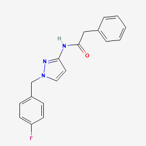 molecular formula C18H16FN3O B11117166 N-[1-(4-fluorobenzyl)-1H-pyrazol-3-yl]-2-phenylacetamide 