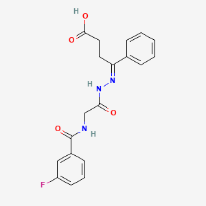 molecular formula C19H18FN3O4 B11117172 (4E)-4-({2-[(3-Fluorophenyl)formamido]acetamido}imino)-4-phenylbutanoic acid 