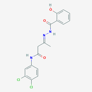 molecular formula C17H15Cl2N3O3 B11117187 (3E)-N-(3,4-dichlorophenyl)-3-{2-[(2-hydroxyphenyl)carbonyl]hydrazinylidene}butanamide 