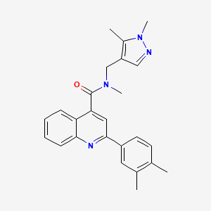 molecular formula C25H26N4O B11117203 2-(3,4-dimethylphenyl)-N-[(1,5-dimethyl-1H-pyrazol-4-yl)methyl]-N-methylquinoline-4-carboxamide 