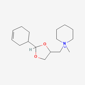 molecular formula C16H28NO2+ B11117208 1-{[2-(Cyclohex-3-en-1-yl)-1,3-dioxolan-4-yl]methyl}-1-methylpiperidinium 