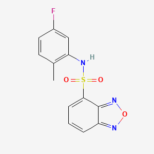 molecular formula C13H10FN3O3S B11117262 N-(5-fluoro-2-methylphenyl)-2,1,3-benzoxadiazole-4-sulfonamide 