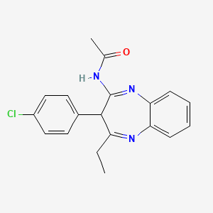 N-[3-(4-chlorophenyl)-4-ethyl-3H-1,5-benzodiazepin-2-yl]acetamide