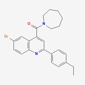 molecular formula C24H25BrN2O B11117291 Azepan-1-yl[6-bromo-2-(4-ethylphenyl)quinolin-4-yl]methanone 