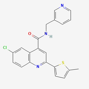 6-chloro-2-(5-methylthiophen-2-yl)-N-(pyridin-3-ylmethyl)quinoline-4-carboxamide