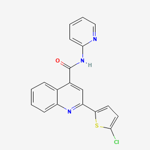 molecular formula C19H12ClN3OS B11117344 2-(5-chlorothiophen-2-yl)-N-(pyridin-2-yl)quinoline-4-carboxamide 