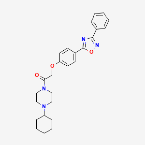 1-(4-Cyclohexylpiperazin-1-yl)-2-[4-(3-phenyl-1,2,4-oxadiazol-5-yl)phenoxy]ethanone