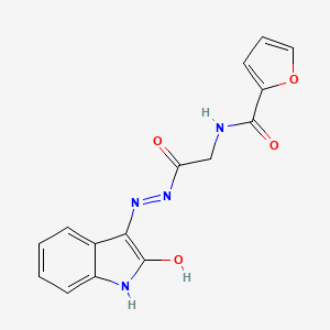 N-({N'-[(3Z)-2-Oxo-2,3-dihydro-1H-indol-3-ylidene]hydrazinecarbonyl}methyl)furan-2-carboxamide