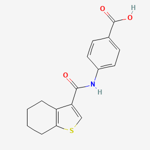 molecular formula C16H15NO3S B11117411 4-(4,5,6,7-Tetrahydro-1-benzothiophene-3-amido)benzoic acid 