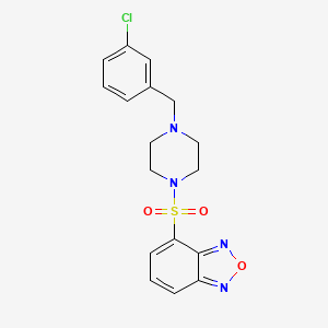 molecular formula C17H17ClN4O3S B11117423 4-{[4-(3-Chlorobenzyl)piperazin-1-yl]sulfonyl}-2,1,3-benzoxadiazole 