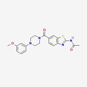 molecular formula C21H22N4O3S B11117428 N-[(2E)-6-{[4-(3-methoxyphenyl)piperazin-1-yl]carbonyl}-1,3-benzothiazol-2(3H)-ylidene]acetamide 