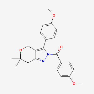 molecular formula C23H24N2O4 B11117438 (4-methoxyphenyl)[3-(4-methoxyphenyl)-6,6-dimethyl-6,7-dihydropyrano[4,3-c]pyrazol-2(4H)-yl]methanone 