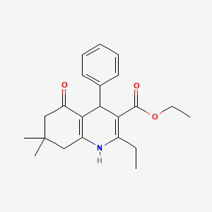 Ethyl 2-ethyl-7,7-dimethyl-5-oxo-4-phenyl-1,4,5,6,7,8-hexahydroquinoline-3-carboxylate