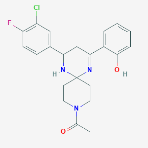 1-[4-(3-Chloro-4-fluorophenyl)-2-(2-hydroxyphenyl)-1,5,9-triazaspiro[5.5]undec-1-EN-9-YL]ethanone