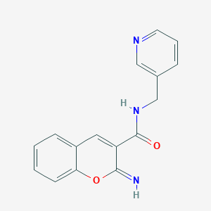 molecular formula C16H13N3O2 B11117501 2-imino-N-(pyridin-3-ylmethyl)-2H-chromene-3-carboxamide 