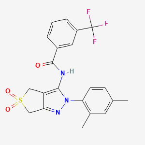 molecular formula C21H18F3N3O3S B11117526 N-(2-(2,4-dimethylphenyl)-5,5-dioxido-4,6-dihydro-2H-thieno[3,4-c]pyrazol-3-yl)-3-(trifluoromethyl)benzamide 