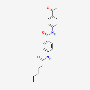 molecular formula C21H24N2O3 B11117531 N-(4-acetylphenyl)-4-(hexanoylamino)benzamide 