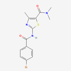 molecular formula C14H14BrN3O2S B11117544 2-[(4-bromobenzoyl)amino]-N,N,4-trimethyl-1,3-thiazole-5-carboxamide 