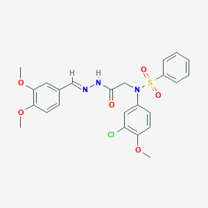 molecular formula C24H24ClN3O6S B11117557 N-(3-Chloro-4-methoxyphenyl)-N-({N'-[(E)-(3,4-dimethoxyphenyl)methylidene]hydrazinecarbonyl}methyl)benzenesulfonamide 