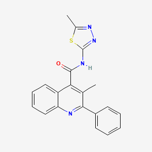 molecular formula C20H16N4OS B11117575 3-methyl-N-(5-methyl-1,3,4-thiadiazol-2-yl)-2-phenylquinoline-4-carboxamide 