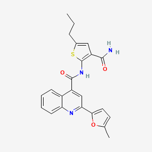 N-(3-carbamoyl-5-propylthiophen-2-yl)-2-(5-methylfuran-2-yl)quinoline-4-carboxamide