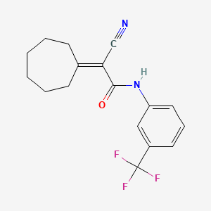 2-cyano-2-cycloheptylidene-N-[3-(trifluoromethyl)phenyl]acetamide