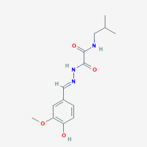 2-[(2E)-2-(4-hydroxy-3-methoxybenzylidene)hydrazinyl]-N-(2-methylpropyl)-2-oxoacetamide