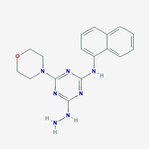 (4Z)-4-hydrazinylidene-6-(morpholin-4-yl)-N-(naphthalen-1-yl)-4,5-dihydro-1,3,5-triazin-2-amine