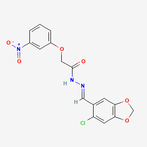 molecular formula C16H12ClN3O6 B11117654 N'~1~-[(6-Chloro-1,3-benzodioxol-5-YL)methylene]-2-(3-nitrophenoxy)acetohydrazide 