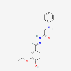 N'-[(E)-(3-ethoxy-4-hydroxyphenyl)methylidene]-2-[(4-methylphenyl)amino]acetohydrazide (non-preferred name)