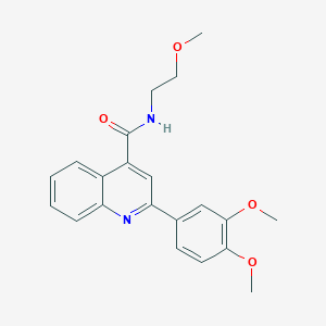 molecular formula C21H22N2O4 B11117686 2-(3,4-dimethoxyphenyl)-N-(2-methoxyethyl)quinoline-4-carboxamide 