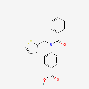 molecular formula C20H17NO3S B11117711 4-[(4-Methylbenzoyl)(2-thienylmethyl)amino]benzoic acid 