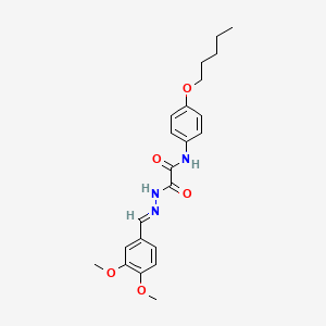 2-[(2E)-2-(3,4-dimethoxybenzylidene)hydrazinyl]-2-oxo-N-[4-(pentyloxy)phenyl]acetamide