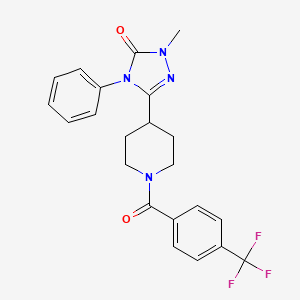 molecular formula C22H21F3N4O2 B11117744 1-methyl-4-phenyl-3-(1-(4-(trifluoromethyl)benzoyl)piperidin-4-yl)-1H-1,2,4-triazol-5(4H)-one 