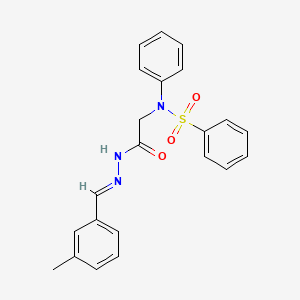 molecular formula C22H21N3O3S B11117754 N-({N'-[(E)-(3-Methylphenyl)methylidene]hydrazinecarbonyl}methyl)-N-phenylbenzenesulfonamide 