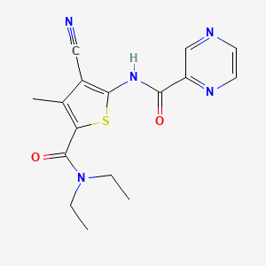 N-[3-cyano-5-(diethylcarbamoyl)-4-methylthiophen-2-yl]pyrazine-2-carboxamide