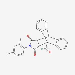 molecular formula C27H21NO3 B11117792 17-(2,4-Dimethylphenyl)-16,18-dioxo-17-azapentacyclo[6.6.5.0~2,7~.0~9,14~.0~15,19~]nonadeca-2,4,6,9,11,13-hexaene-1-carbaldehyde (non-preferred name) 