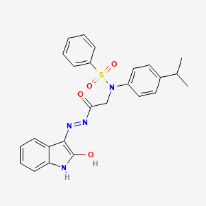 N-({N'-[(3Z)-2-Oxo-2,3-dihydro-1H-indol-3-ylidene]hydrazinecarbonyl}methyl)-N-[4-(propan-2-YL)phenyl]benzenesulfonamide