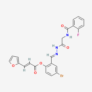 molecular formula C23H17BrFN3O5 B11117836 [4-bromo-2-[(E)-[[2-[(2-fluorobenzoyl)amino]acetyl]hydrazinylidene]methyl]phenyl] (E)-3-(furan-2-yl)prop-2-enoate 