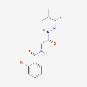 2-bromo-N-{2-[(2Z)-2-(3-methylbutan-2-ylidene)hydrazinyl]-2-oxoethyl}benzamide (non-preferred name)