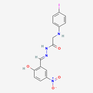 molecular formula C15H13IN4O4 B11117873 N'-[(E)-(2-Hydroxy-5-nitrophenyl)methylidene]-2-[(4-iodophenyl)amino]acetohydrazide 